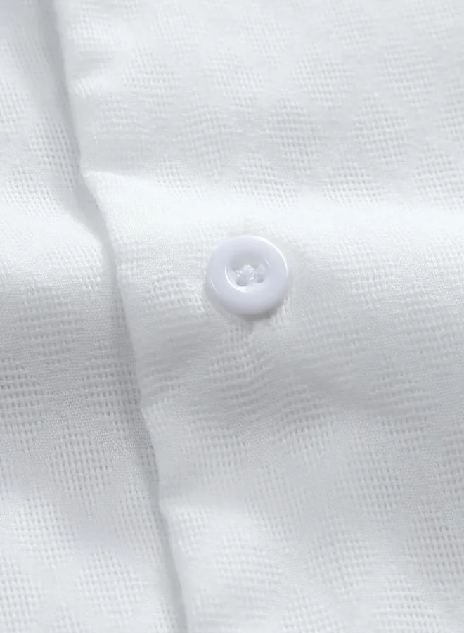 Styli Styli Solid Short Sleeve Button Up Shirt