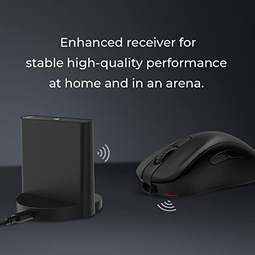 BenQ زووي بن كيو إي EC3-CW فأرة ألعاب لاسلكية مريحة للألعاب الإلكترونية | مستقبل محسّن | عجلة تمرير بـ 24 خطوة | بدون برنامج تشغيل | طلاء أسود مطفي | حجم صغير - Image 3