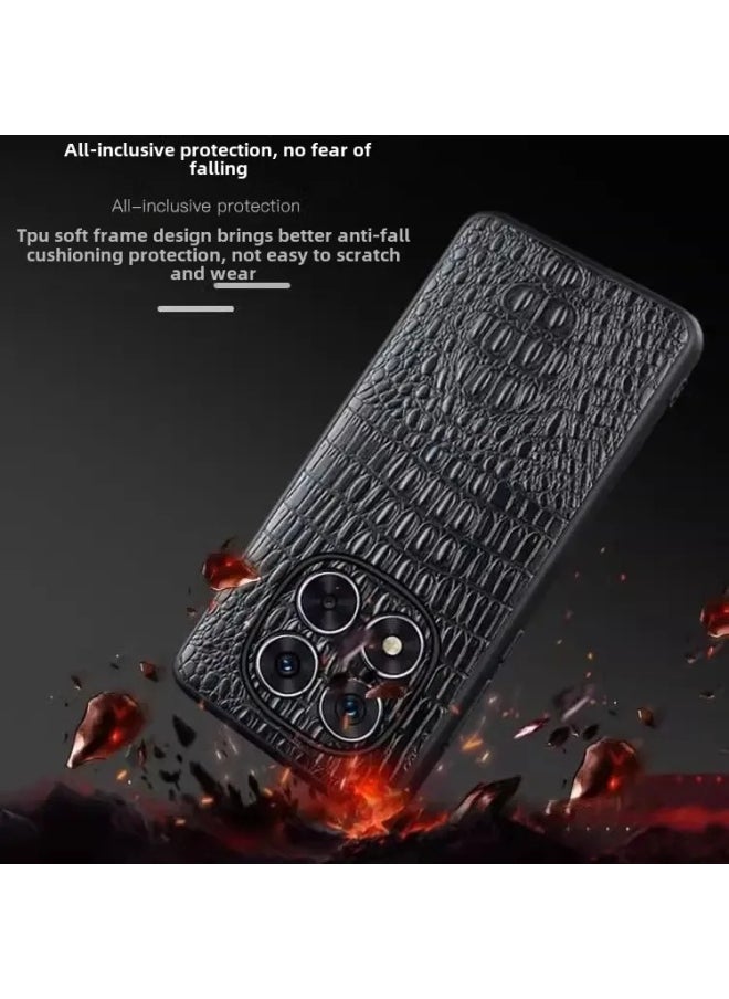 ماركة غير محددة - مناسبة للأرز الأحمر Note14Pro جراب هاتف نمط التمساح Note14 طبقة علوية حقيقية من جلد البقر للرجال دخول فاخر عالي الجودة اللون: [طبقة رأس حقيقية من جلد البقر نمط التمساح عدسة القهوة حافة الجلد]]-نموذج قابل للتطبيق: عدسة الأرز الأحمر Note14Pro الدقيقة ذات الثقب الدقيق - Image 1