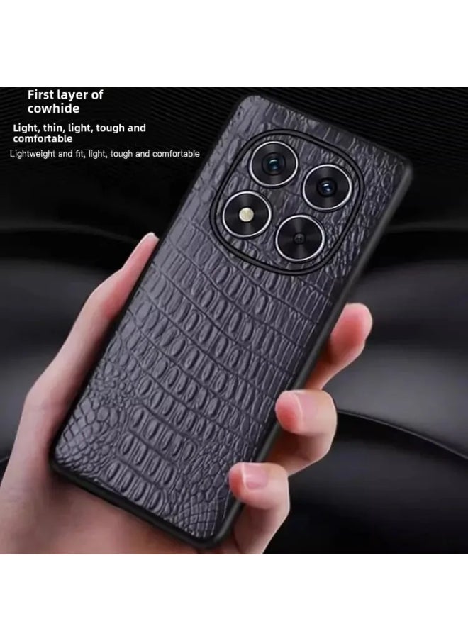 ماركة غير محددة - مناسبة للأرز الأحمر Note14Pro جراب هاتف نمط التمساح Note14 طبقة علوية حقيقية من جلد البقر للرجال دخول فاخر عالي الجودة اللون: [طبقة رأس حقيقية من جلد البقر نمط التمساح عدسة القهوة حافة الجلد]]-نموذج قابل للتطبيق: عدسة الأرز الأحمر Note14Pro الدقيقة ذات الثقب الدقيق - Image 1