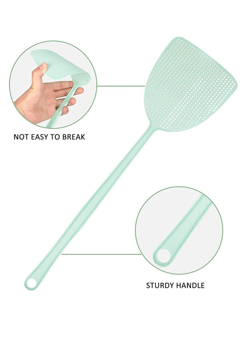 SYOSI Fly Swatter 4 Pack, Plastic Fly Swatters Heavy Duty, Assorted Colors Strong Flexible Manual Fly Swatter with Long Handle, Insects, Bugs and Fly Killer (Random Selection of Colors) - Image 3