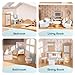 ROBUD Wooden Dollhouse Furniture Set 23 Pcs Dollhouse Accessories Miniature Furniture Including 5 Room Kits Dollhouse Furniture Pretend Play Toys for Boys Girls Toddlers 3 - Image 4