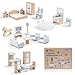 ROBUD Wooden Dollhouse Furniture Set 23 Pcs Dollhouse Accessories Miniature Furniture Including 5 Room Kits Dollhouse Furniture Pretend Play Toys for Boys Girls Toddlers 3 - Image 2