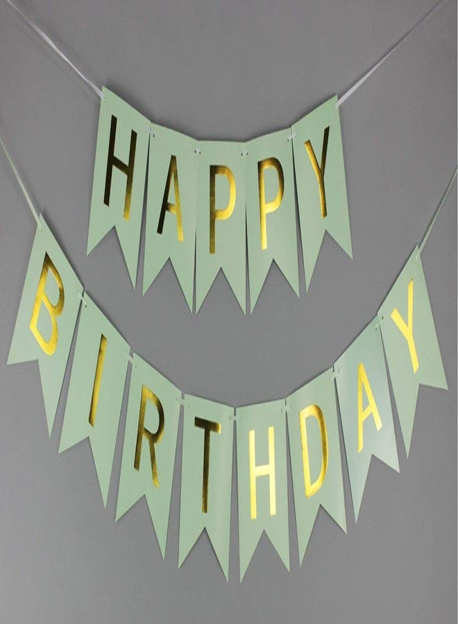 FAVELA Happy Birthday Backdrop Decorative Items - 13 Pcs Reusable Cardstock Birthday Banner Flag Kits For Boys Girls (Green) - Image 3