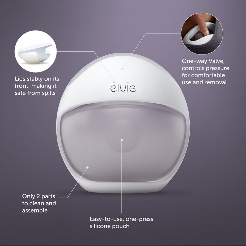 Elvie Curve Manual Wearable Breast Pump | Hands-Free, Kick-Proof, Portable Silicone Pump That Can Be Worn in-Bra for Gentle, Natural Milk Expression | Breast Feeding Essentials - Image 5