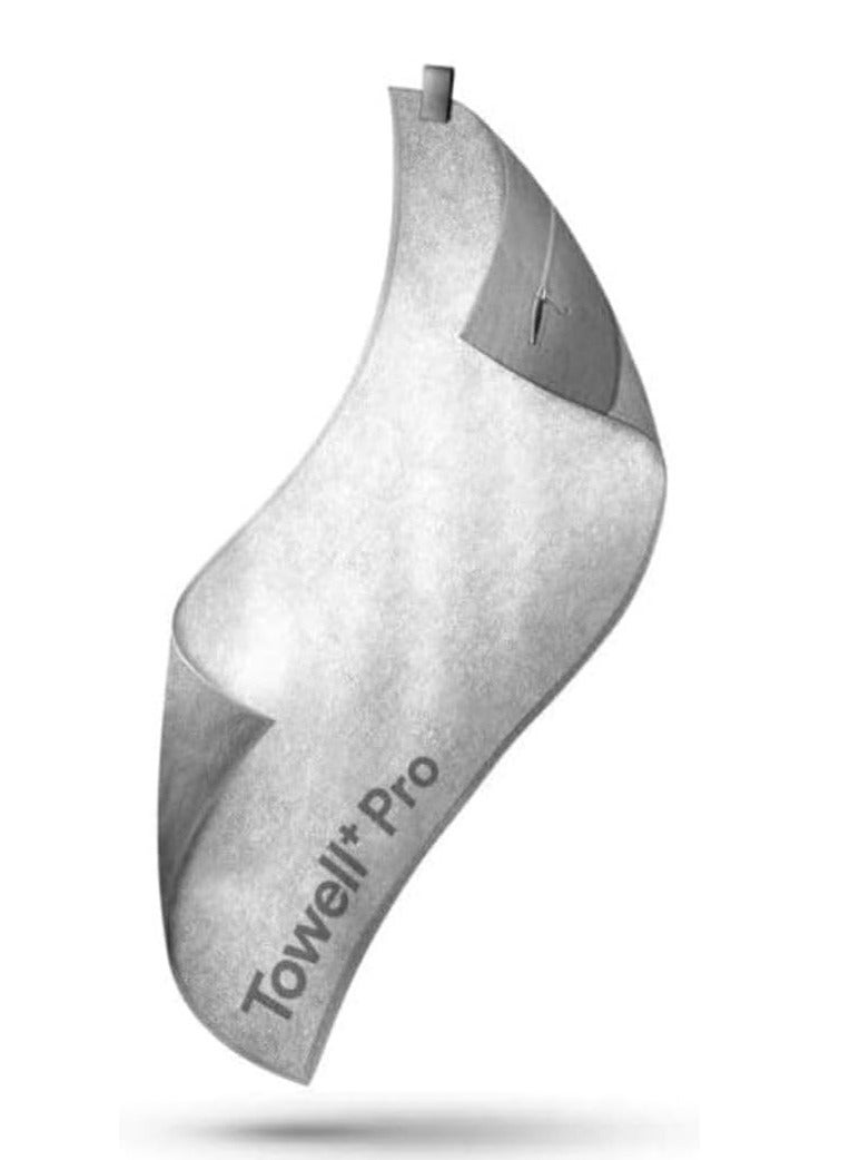 ستريف منشفة رياضية STRYVE Gym Towel+Pro باللون الأبيض الساطع (105 × 42.5 سم)، منشفة رياضية مع مشبك مغناطيسي ومضادة للانزلاق 