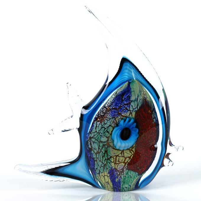 HAND BLOWN GLASS TROPICAL FISH FIGURINES ORNAMENTSEA ANIMAL SCULPTURE FOR FISH TANK AQUARIUMSEA ANIMALS COLLECTION FOR BIRTHDAY GIFTGLASS SCULPTURE