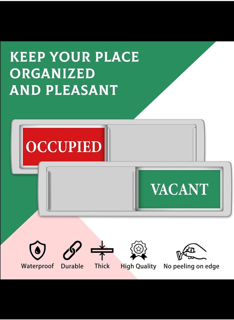 OMEVE Privacy Sign - Vacant Occupied Sign for Home Bathroom Office Restroom Conference Hotel Hospital, Silver  - Image 5