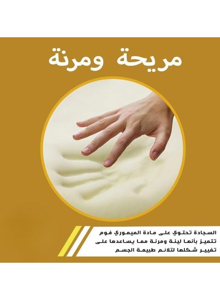 ريبنيو سجادة صلاة مريحةطبية محشوة بفايبر ناعم لدعم كامل أثناء الصلاة-بني - Image 5