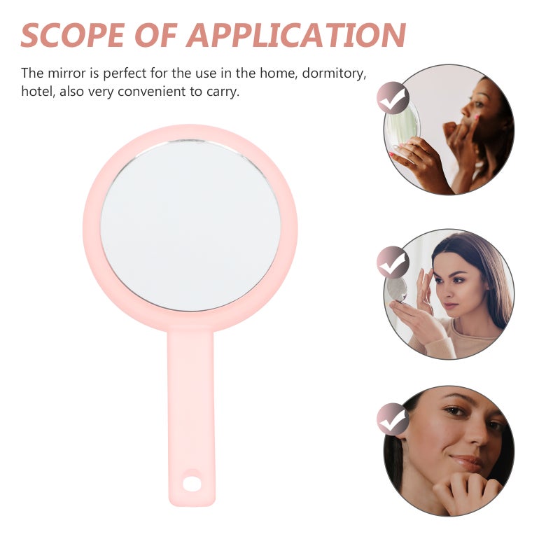 Simple Handle Makeup Mirror Handheld Beauty Mirror for Women Makeup Using - Image 1