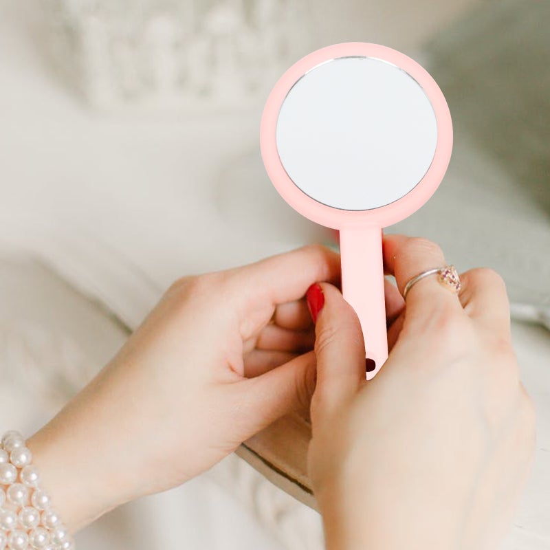 Simple Handle Makeup Mirror Handheld Beauty Mirror for Women Makeup Using - Image 2