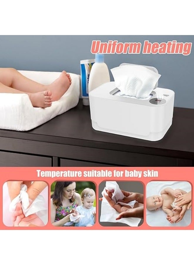 Baby Wipe Warmer, Thermostat Baby Wipe Heater, 40-55°C Adjustable Baby Wipes Dispenser Warmer, Wet Wipes Warmer Prevent Dry, USB Baby Wipe Warmer for Car Home Baby Nursery+A Pack Of Baby Wipes - Image 3