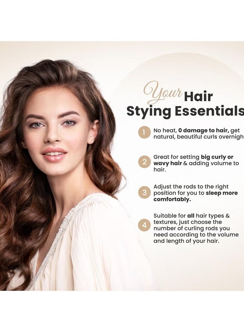 Heatless Hair Curler 3 Pack  Flexi Rods with Hook Heatless Curling Rod for All Hair Types No Heat Curlers to Sleep In Overnight Heatless Curls for Blowout Hair - Image 4