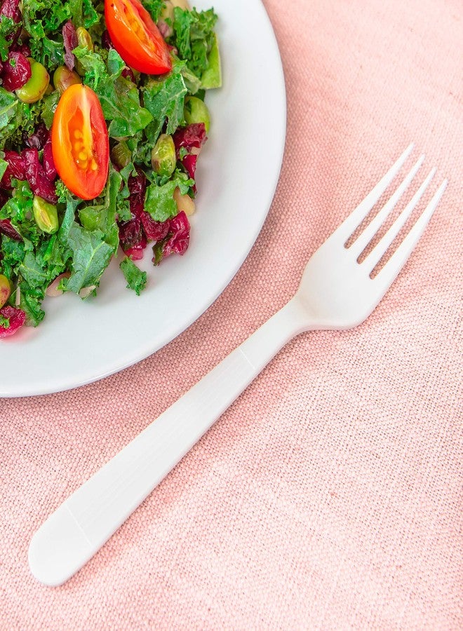 MAUI Heavy Duty Disposable Plastic Forks and Spoons, 100 Forks & 100 Soup Spoons, Set of 200, Easy to Open - Image 4