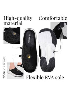 flâneur Flaneur Sneaker Mules for Women - Sabot Casual Ladies Shoes, Stylish Footwear for Women, 100% Natural Leather, Platform Lightweight & Breathable Slip On Slides, Non-Slip Extra Wide Comfortable Shoes  - Image 3