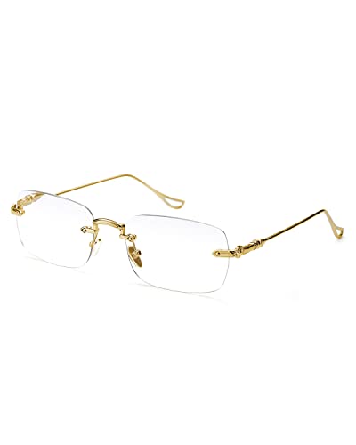 TERAISE Frameless Metal Reading Glasses for Men/Women Blue Light Blocking -Rimless Fashion Comfortable Computer Eyeglasses - Image 1