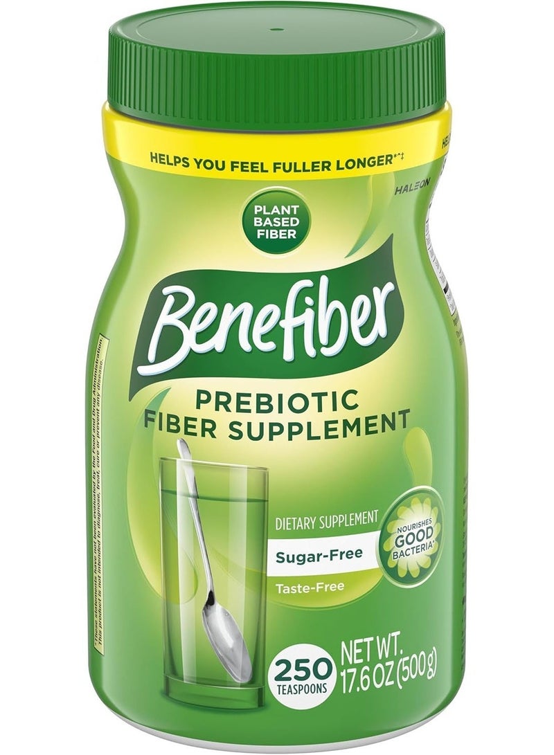 Benefiber Prebiotic Sugar Free Fiber Supplement Powder Unflavored - 250 Teaspoons - 17.6oz - Image 1