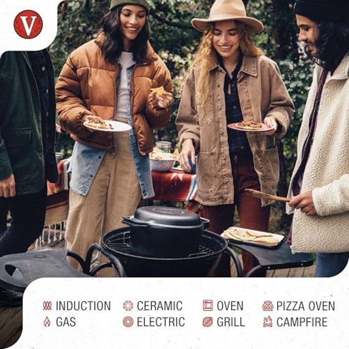 Victoria 6-Quart Cast Iron Combo Cooker, Combination Dutch Oven and Skillet, Made in Colombia, 2-Piece Set - Image 3
