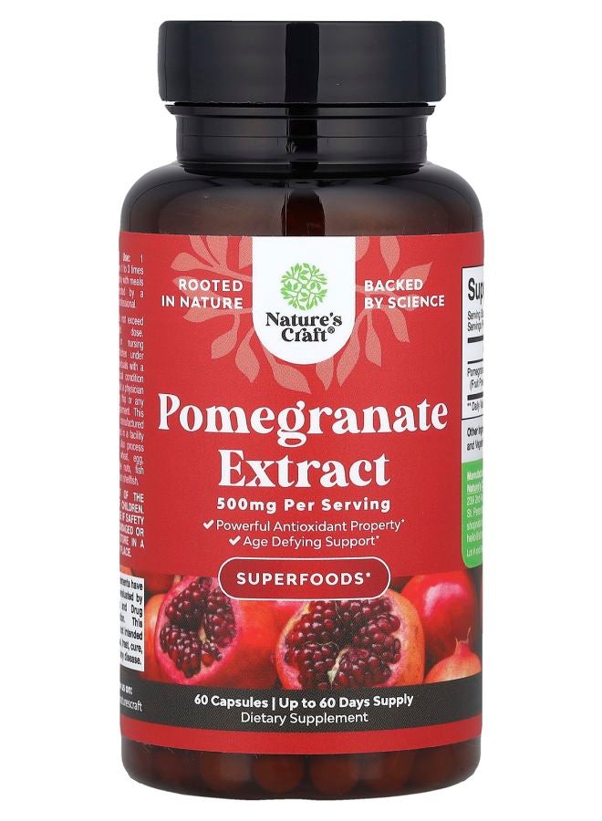 Nature's Craft مستخلص الرمان 500 ملغ 60 كبسولة - Image 1