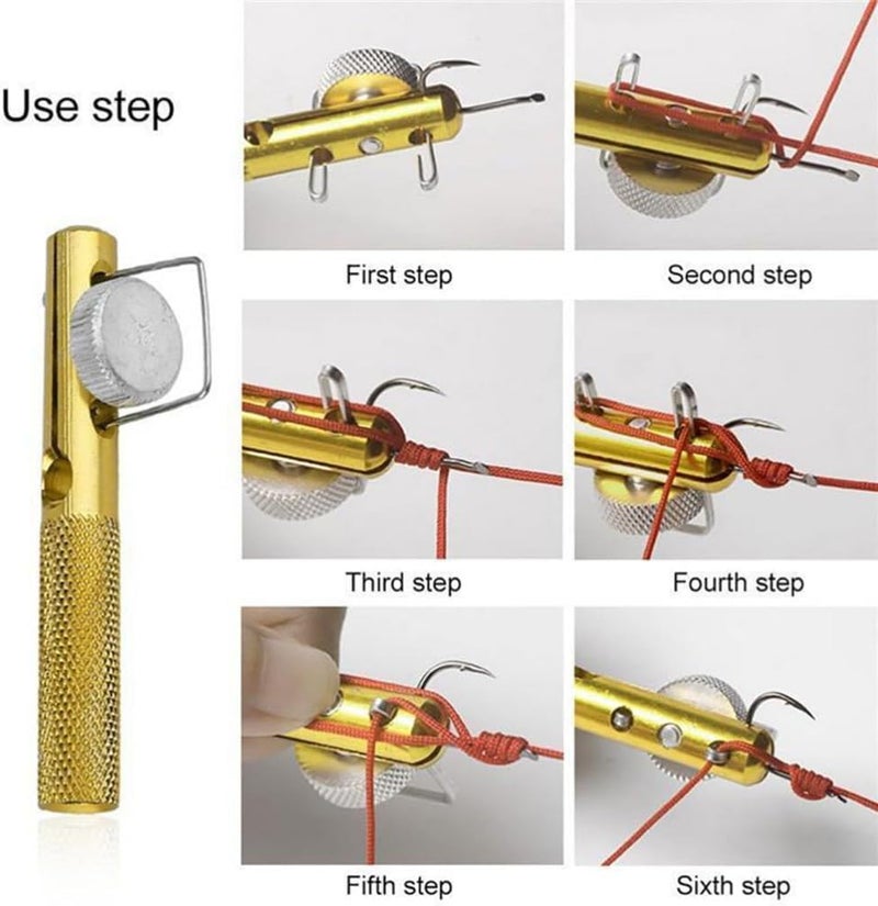 كلاراكو عقدة ربط الخيوط من كلاركو، أدوات نحاسية، أداة يدوية لصيد الأسماك باستخدام عقدة، جهاز ربط يدوي، لون يدوي، أدوات ربط يدوية، ملحقات ربط، لوازم عقد سريعة، أداة ذباب معدنية - Image 4