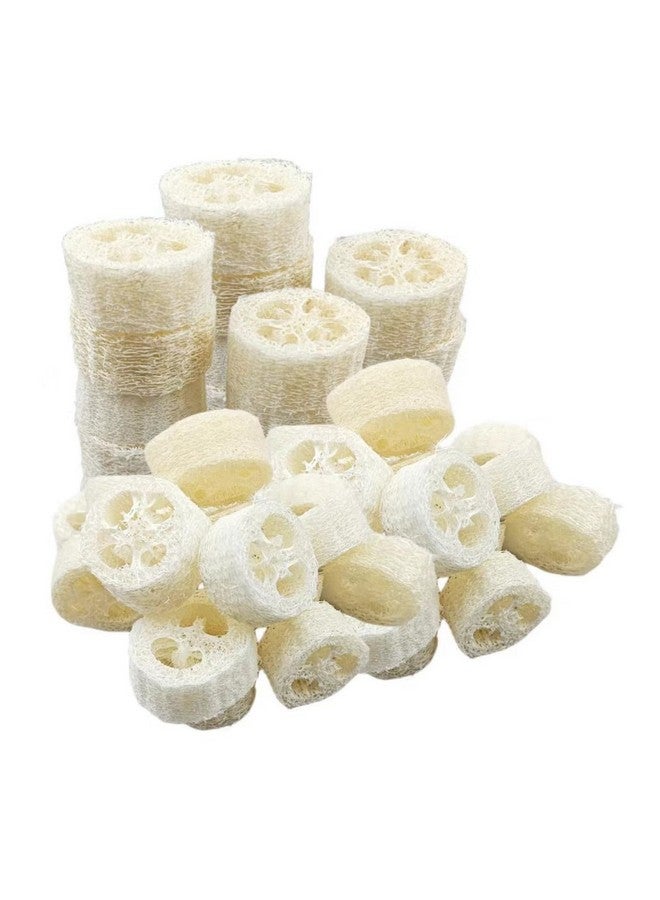 ENLAYER 25Pcs Natural Loofah Slices, Reusable Natural Loofah Cuts For Cleaner Sponge Scrubber, Facial Soap Holder And Diy Customize Soap Tools With 1 Storage Bag (Diameter 2In, Thick 1In) - Image 1