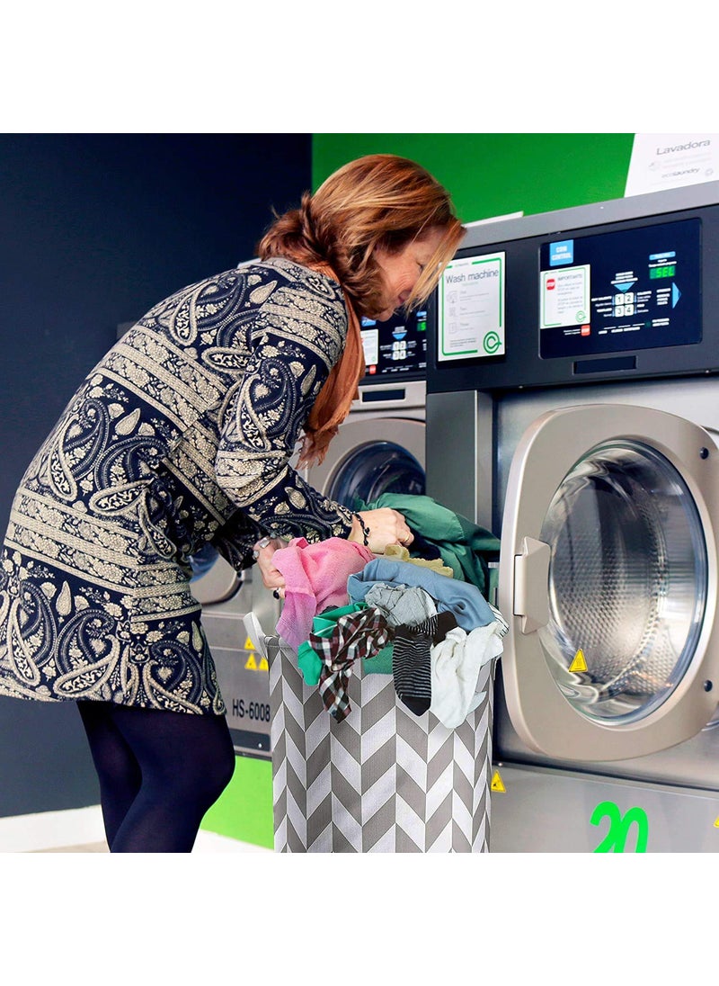 Styxon StyxonCollapsible Laundry Baskets Clothes Hampers for Laundry Cotton Linen Laundry Bin wWaterproof Lining and Drawstring Extra Large  - Image 5