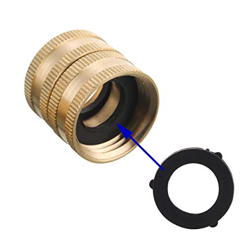M MINGLE Garden Hose Adapter, Male to Male, Female to Female, 3/4 Inch Brass Connector, 4-Pack with Extra 4 Washers - Image 4