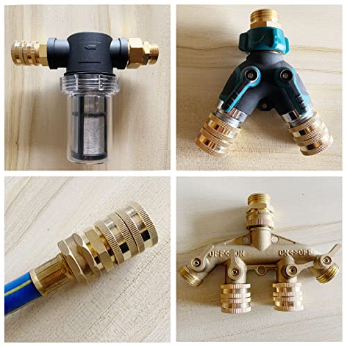 M MINGLE Garden Hose Adapter, Male to Male, Female to Female, 3/4 Inch Brass Connector, 4-Pack with Extra 4 Washers - Image 5