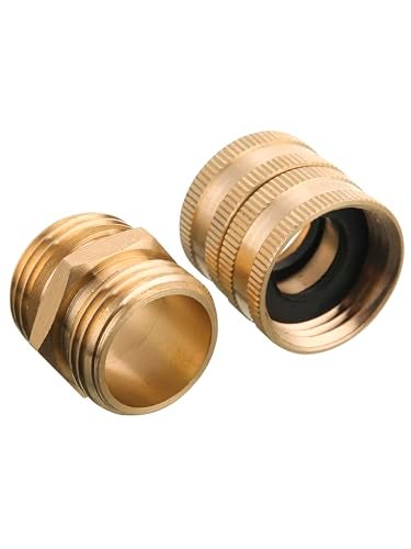 M MINGLE Garden Hose Adapter, Male to Male, Female to Female, 3/4 Inch Brass Connector, 4-Pack with Extra 4 Washers - Image 3