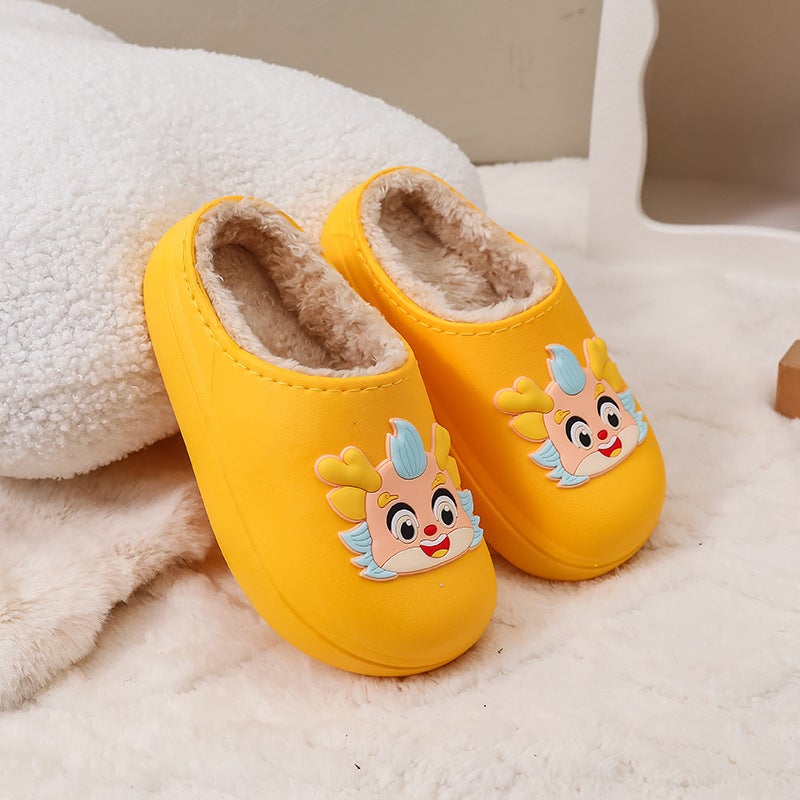 New Winter Home Children'S Cotton Slippers Cute Cartoon Fleece-Lined Warm Non-Slip Waterproof Cotton Shoes Children Mao Mao Shoes - Image 5