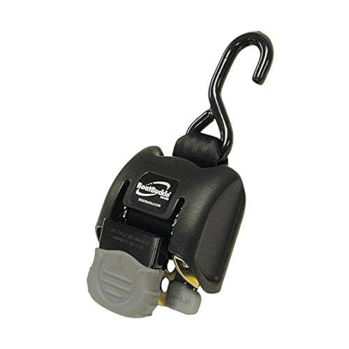 BoatBuckle G2 Boat Transom Tie-Down Straps to Trailer (2x43-Inch, 2,500lbs Break Strength) Bolt on Retractable Ratchet Straps, 1-Count - Image 1