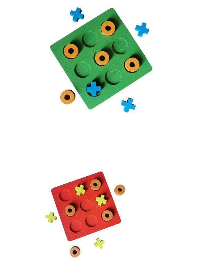 Wooden Creative Mini Tic Tac Toe Puzzle Game Set - Image 2