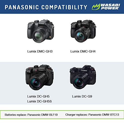 Wasabi Power Battery (2-Pack) and Dual USB Charger for Panasonic DMW-BLF19 and Panasonic Lumix DMC-GH3, DMC-GH4, DC-GH5, DC-GH5S, DC-G9 - Image 2