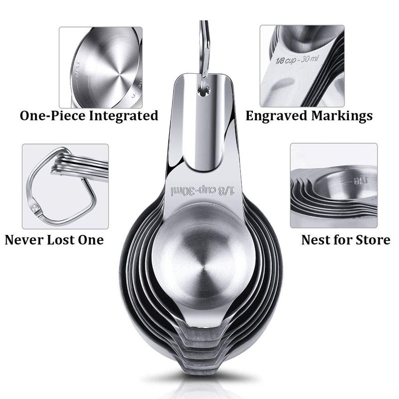 CozyKit Measuring Cups Stainless Steel 7 Piece Stackable Set for Dry or Liquid Ingredients Measurement - Kitchen Gadgets & Utensils Metal Measuring Cups Best for Cooking & Baking - Image 3