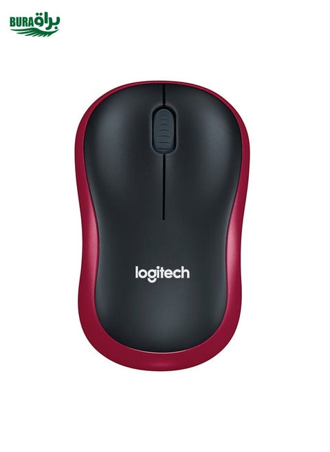 Logitech M186 Wireless Mouse Office Power Saving USB Laptop Desktop Computer Universal (Black Red)