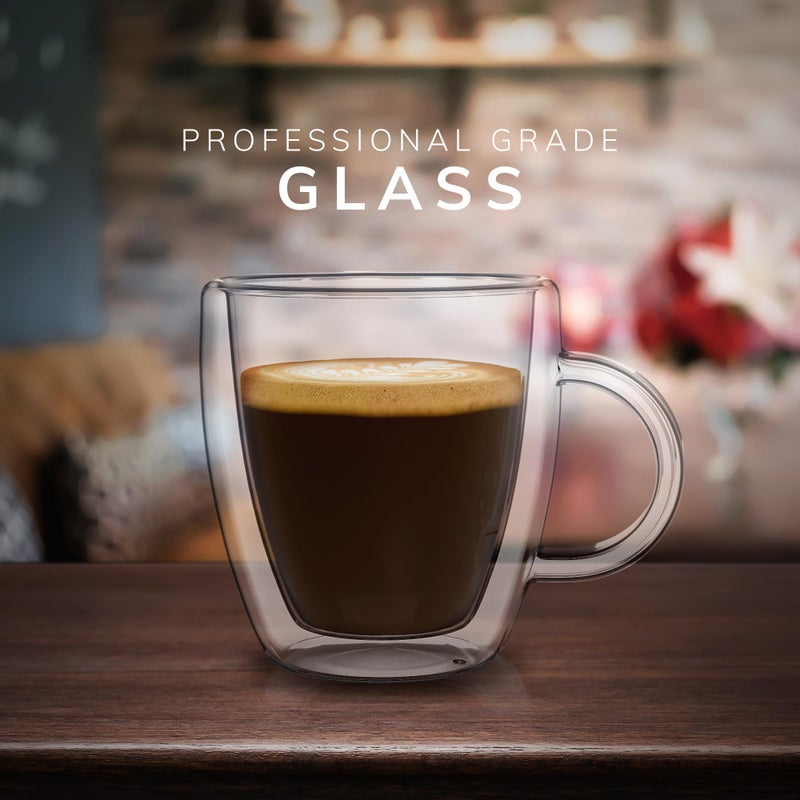 Mindful Design Double Wall Insulated Glasses Espresso Cups (Set of 2) - 5.4-Ounce Mugs - Image 2