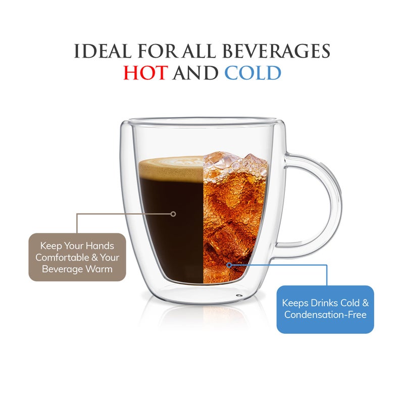 Mindful Design Double Wall Insulated Glasses Espresso Cups (Set of 2) - 5.4-Ounce Mugs - Image 4