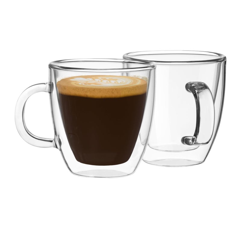 Mindful Design Double Wall Insulated Glasses Espresso Cups (Set of 2) - 5.4-Ounce Mugs - Image 1