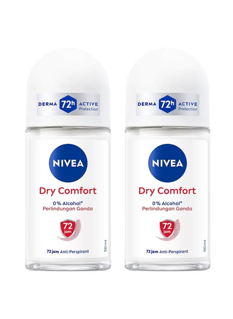 مزيل عرق دراي كومفورت رول أون مع تقنية ديرما أكتيف 72 ساعة 50 مل
