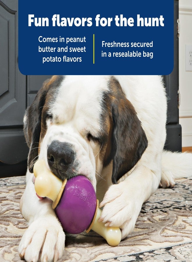 بيت سيف حلقات بيت سيف بيزي بادي الطبيعية المصنوعة من الجلد الخام - عبوات إعادة تعبئة للمضغ تدوم طويلاً - مكونات عالية الجودة - حلقات بنكهة زبدة الفول السوداني والجلد الخام الأصلي - مقاس C - عبوة من 24 قطعة - Image 4