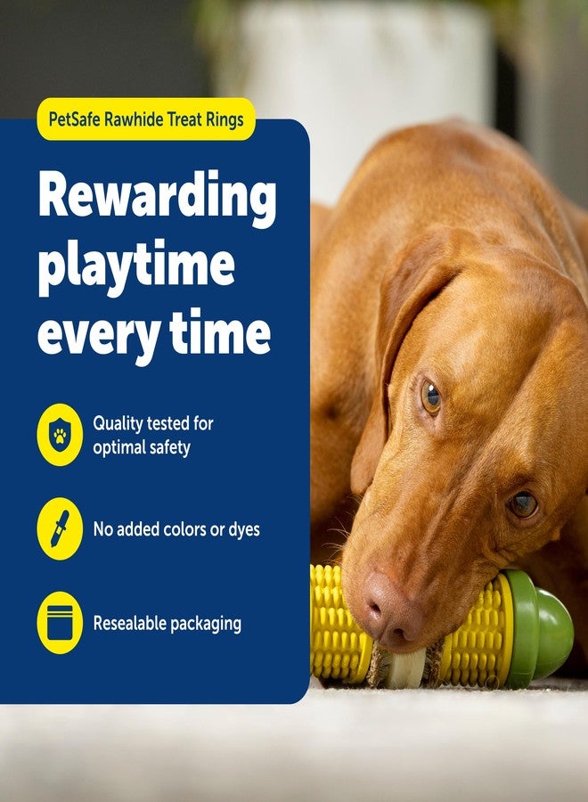 بيت سيف حلقات بيت سيف بيزي بادي الطبيعية المصنوعة من الجلد الخام - عبوات إعادة تعبئة للمضغ تدوم طويلاً - مكونات عالية الجودة - حلقات بنكهة زبدة الفول السوداني والجلد الخام الأصلي - مقاس C - عبوة من 24 قطعة - Image 2