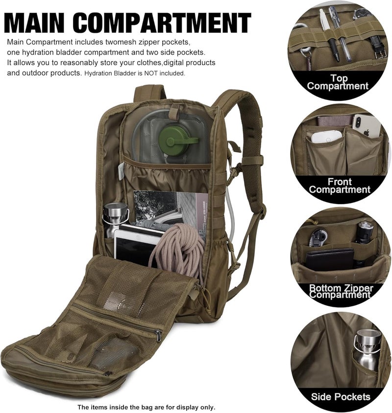 Mardingtop Tactical Backpacks Molle Hiking daypacks for Motorcycle Camping Hiking Military Traveling,25L Backpack - Image 5