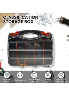 KASTWAVE Tool Box, Portable Small Parts Organizer, Tool Box Organizer Tray Divider, Double Side Tools Box, Screw Organizer with Removable Dividers, Multi Tool Storage Box for Nuts Bolts Screws Beads Jewelry  - Image 4