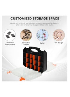 KASTWAVE Tool Box, Portable Small Parts Organizer, Tool Box Organizer Tray Divider, Double Side Tools Box, Screw Organizer with Removable Dividers, Multi Tool Storage Box for Nuts Bolts Screws Beads Jewelry  - Image 5
