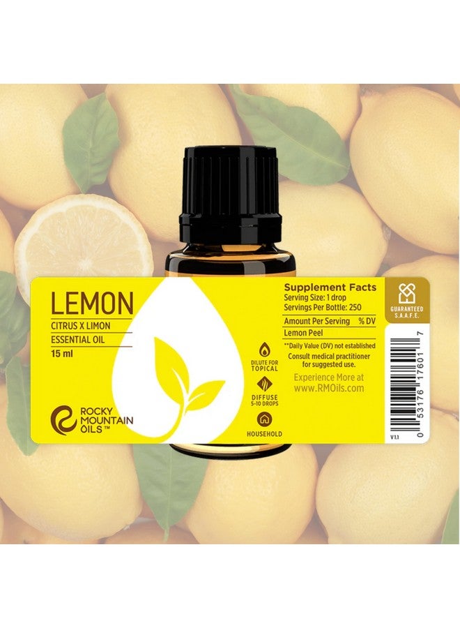 روكي ماونتن أويلز زيوت عطرية أساسية طبيعية من Rocky Mountain Oils برائحة الليمون للاستخدام الموضعي والمنزلي - 15 مل - Image 2