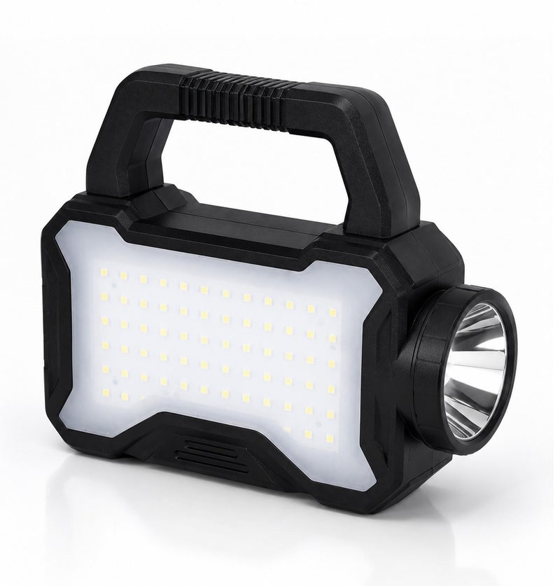 كشاف LED محمول يعمل بالطاقة الشمسية وقابل لإعادة الشحن، مزود بإضاءة واسعة، فانوس تخييم متعدد الوظائف للطوارئ مع شحن USB، مصباح يدوي عالي السطوع للاستخدام في الهواء الطلق والمشي لمسافات طويلة وانقطاع التيار الكهربائي - Image 1
