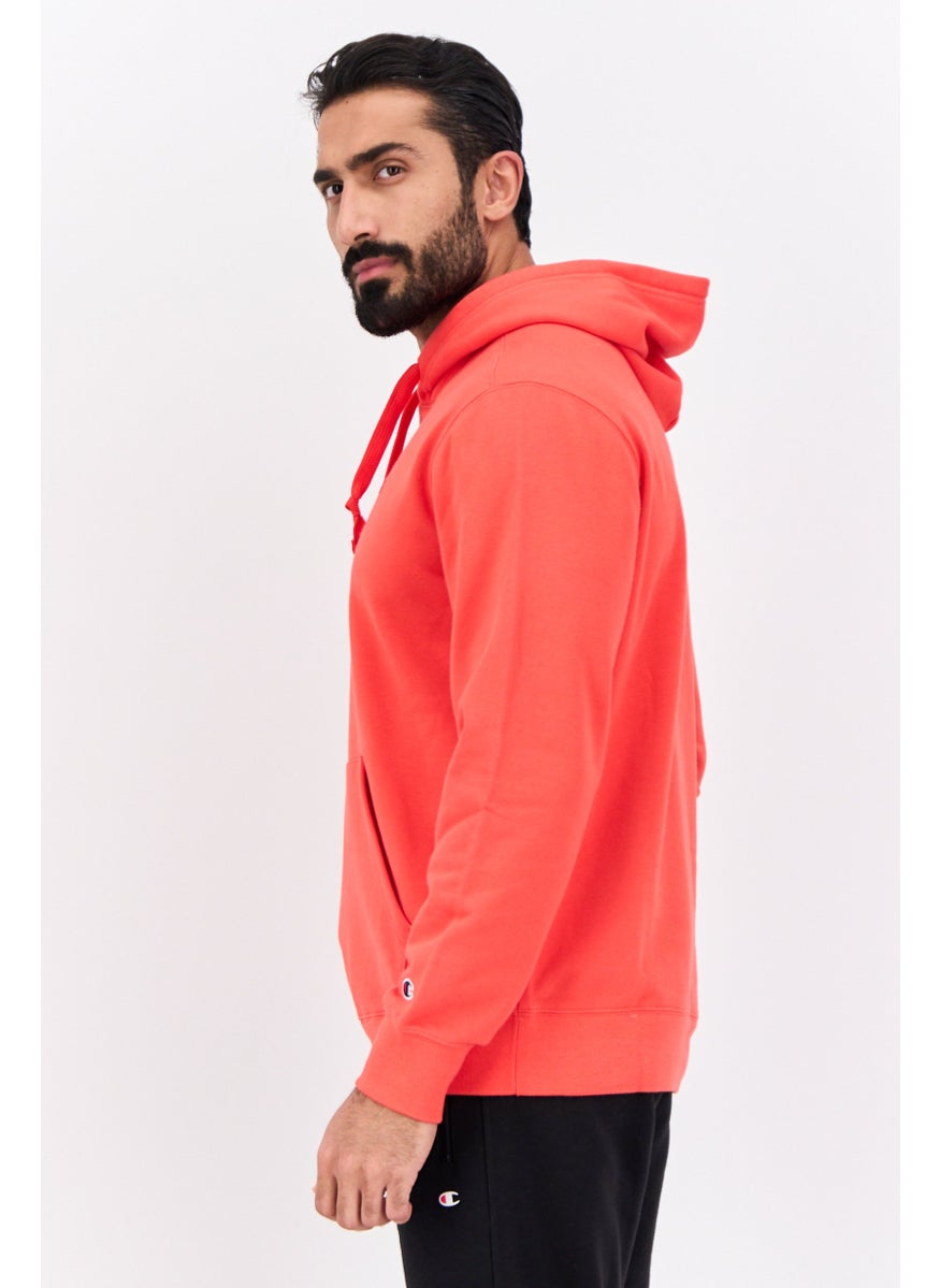 Champion Men Sportswear Fit Long Sleeves Outdoor Hooded Sweatshirt, Red  - Image 2