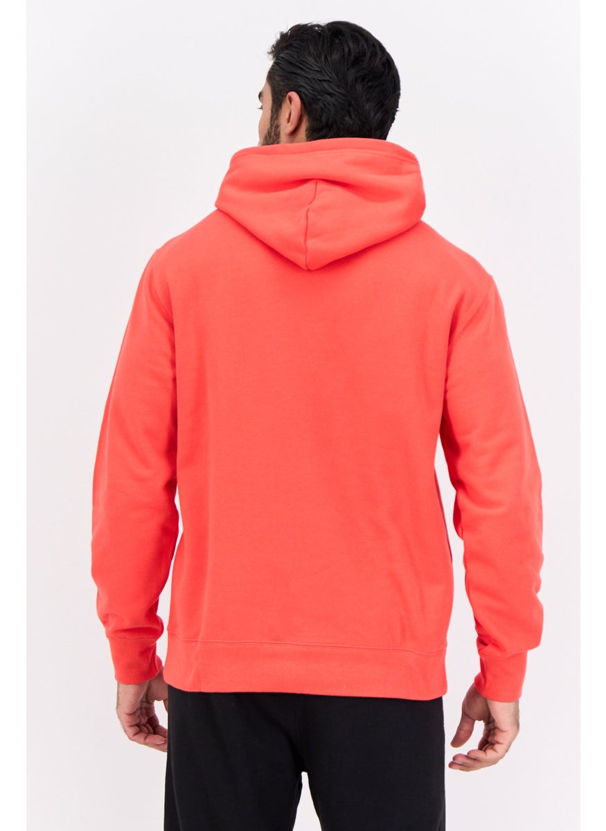 Champion Men Sportswear Fit Long Sleeves Outdoor Hooded Sweatshirt, Red  - Image 3
