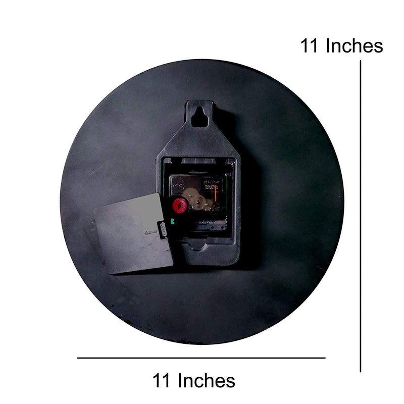 KARTIK ساعة حائط كارتك مصممة بطباعة اللورد غانيشا، ساعة حائط خشبية دائرية بدون زجاج لمنزلك/غرفة المعيشة/غرفة النوم/المطبخ والمكتب (متعددة الألوان، 11X11 بوصة) - Image 4