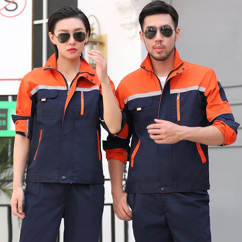 Work Clothes Set For Men, Long-Sleeved, Wear-Resistant, Women'S Auto Repair Clothes, Workshop Workwear, Labor Protection Clothing, Custom Printed And Embroidered Work Clothes - Image 1